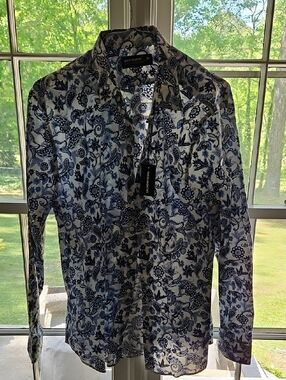 Woodworth Blue Floral Dress Shirt - Men